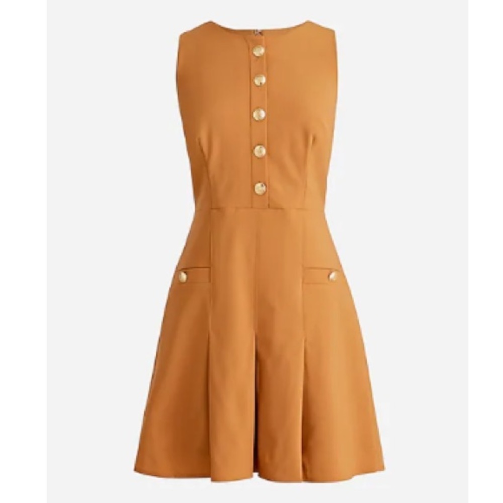 NWT JCrew Pleated mini dress in Italian bi-stretch wool size 6